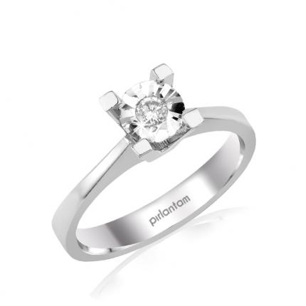 Pırlanta 0.03 ct.Tektaş Yüzük (0.60 ct. Görünümlü)